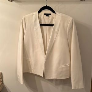 Theory cropped cream tuxedo style jacket